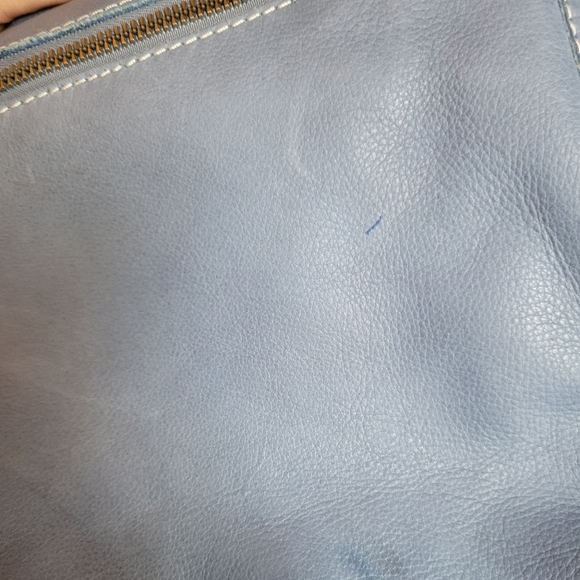 American Leather Co. Blue Shoulder Purse - Picture 4 of 12